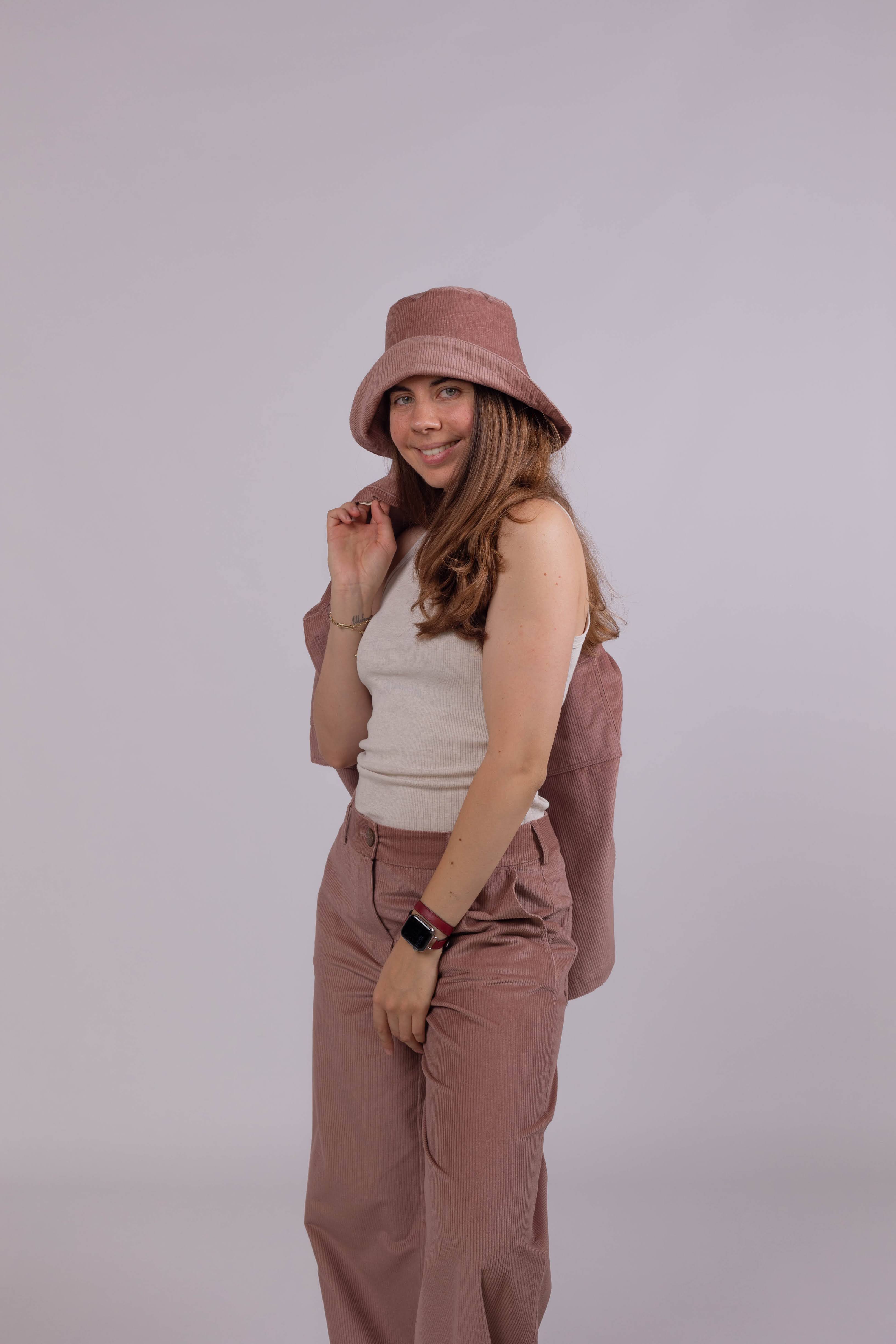 Corduroy bucket hat women, modern panama hat for fall and spring
