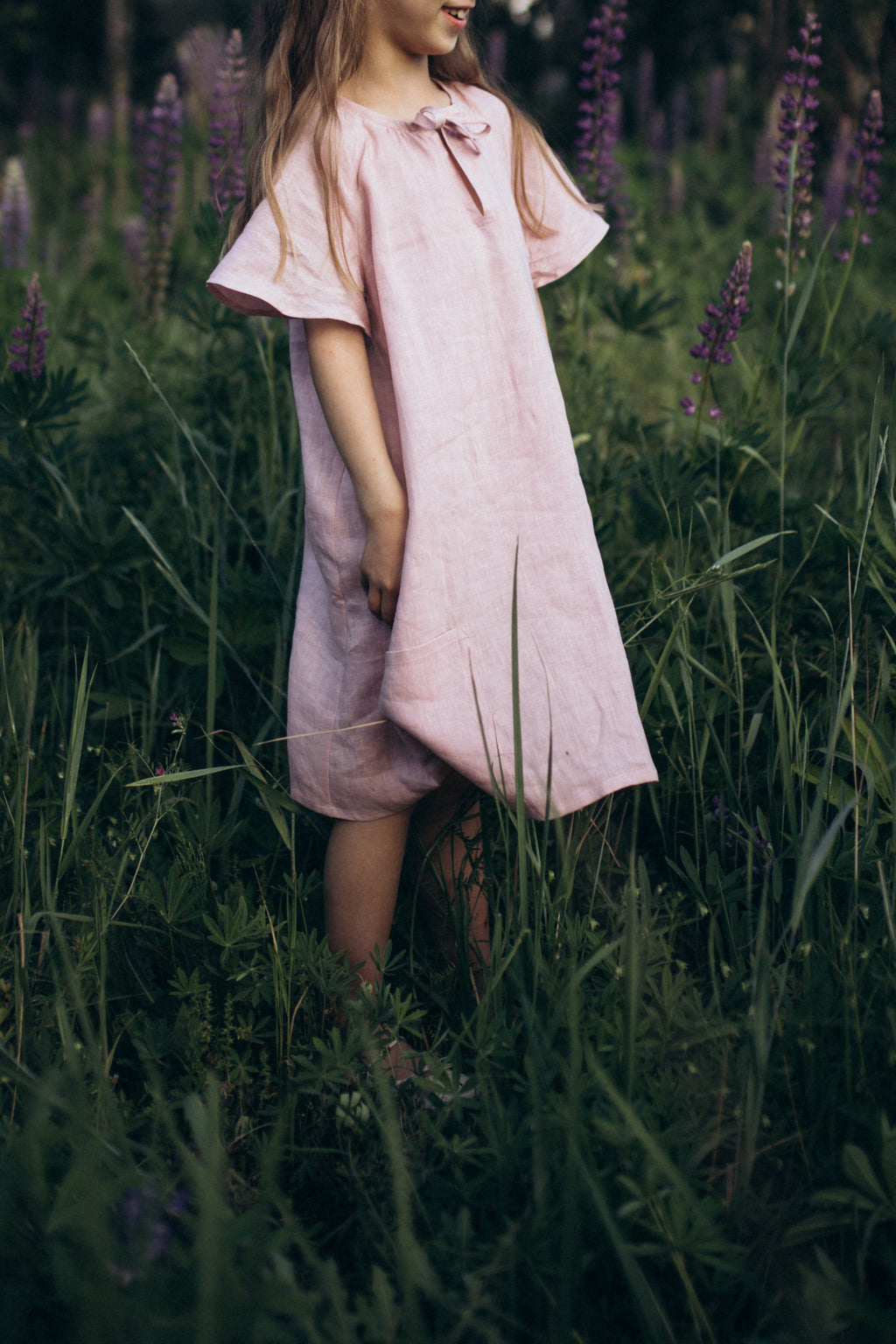 Girl’s Dress • 100% Linen • Pink