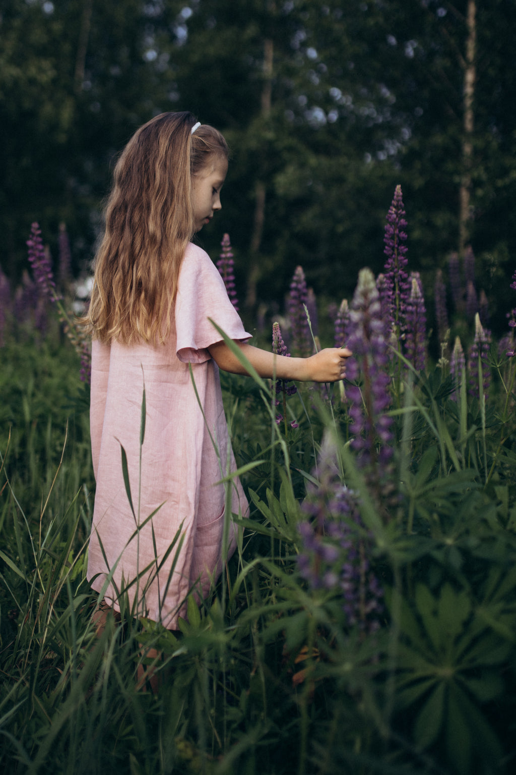 Girl’s Dress • 100% Linen • Pink