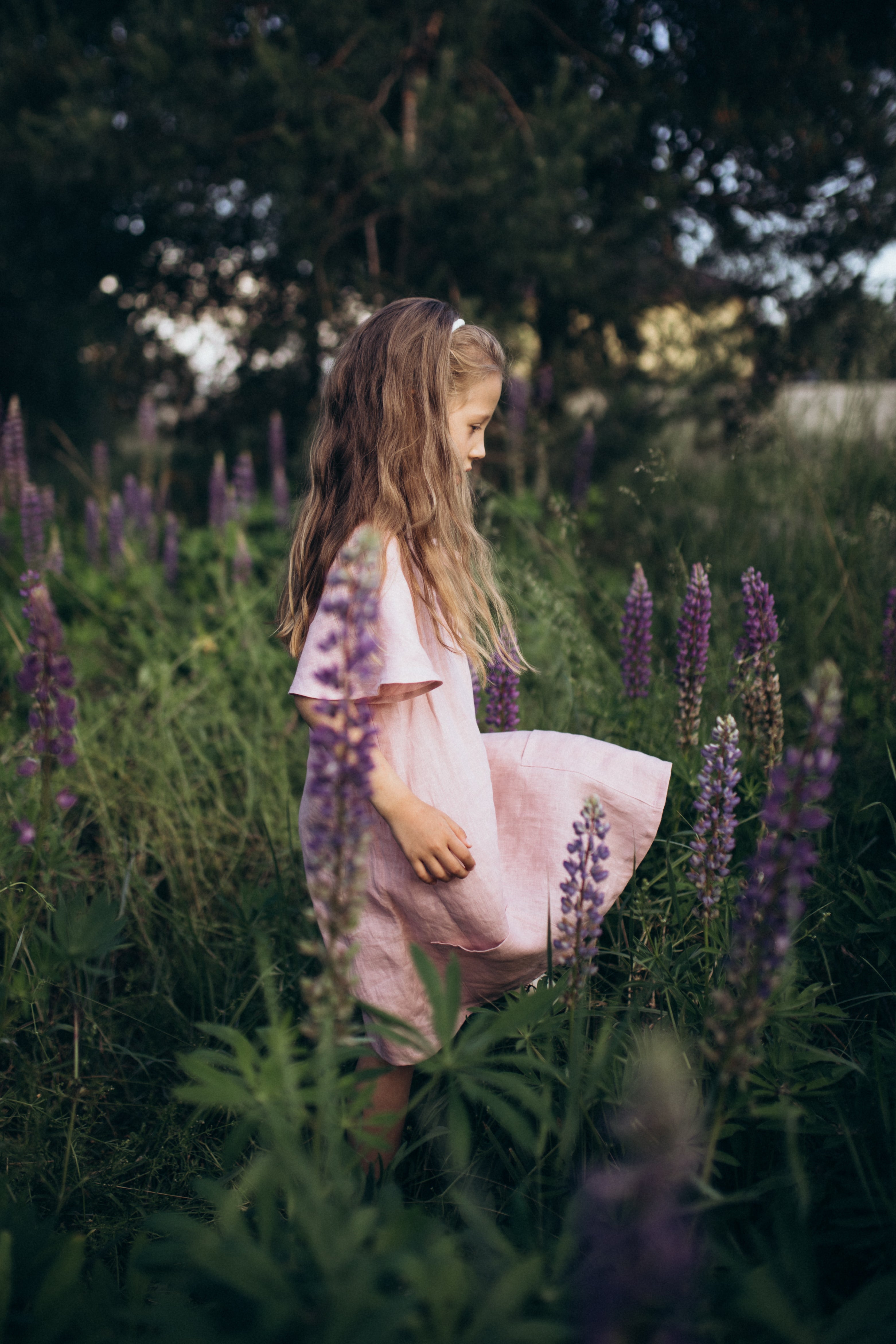 Girl’s Dress • 100% Linen • Pink