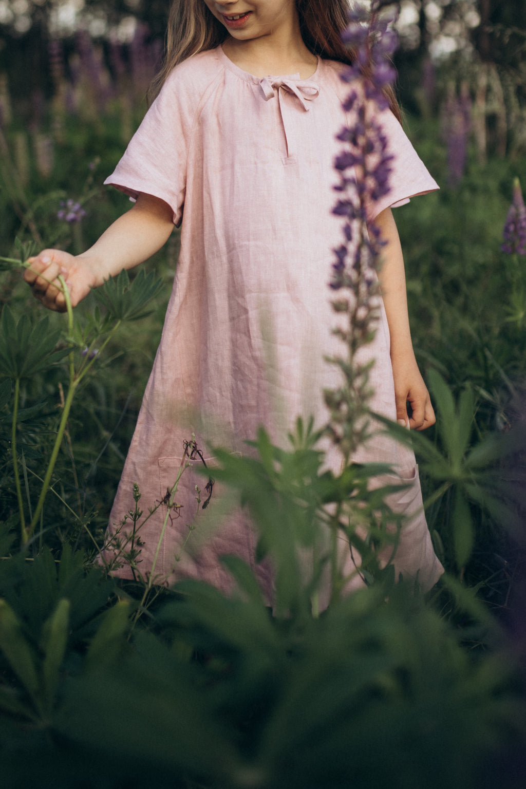 Girl’s Dress • 100% Linen • Pink