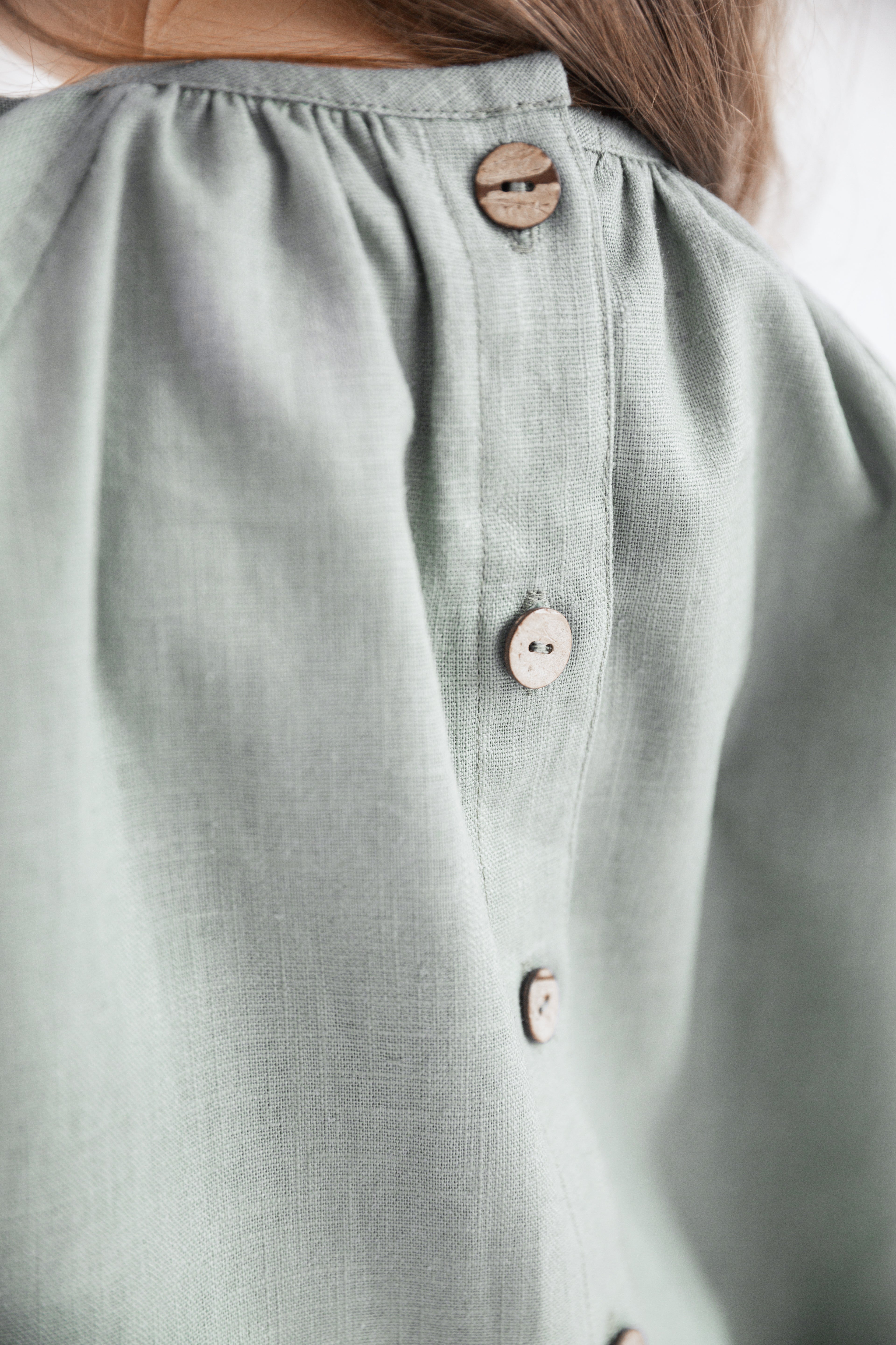 Girl’s Dress • 100% Nettle Fabric • Sage Green