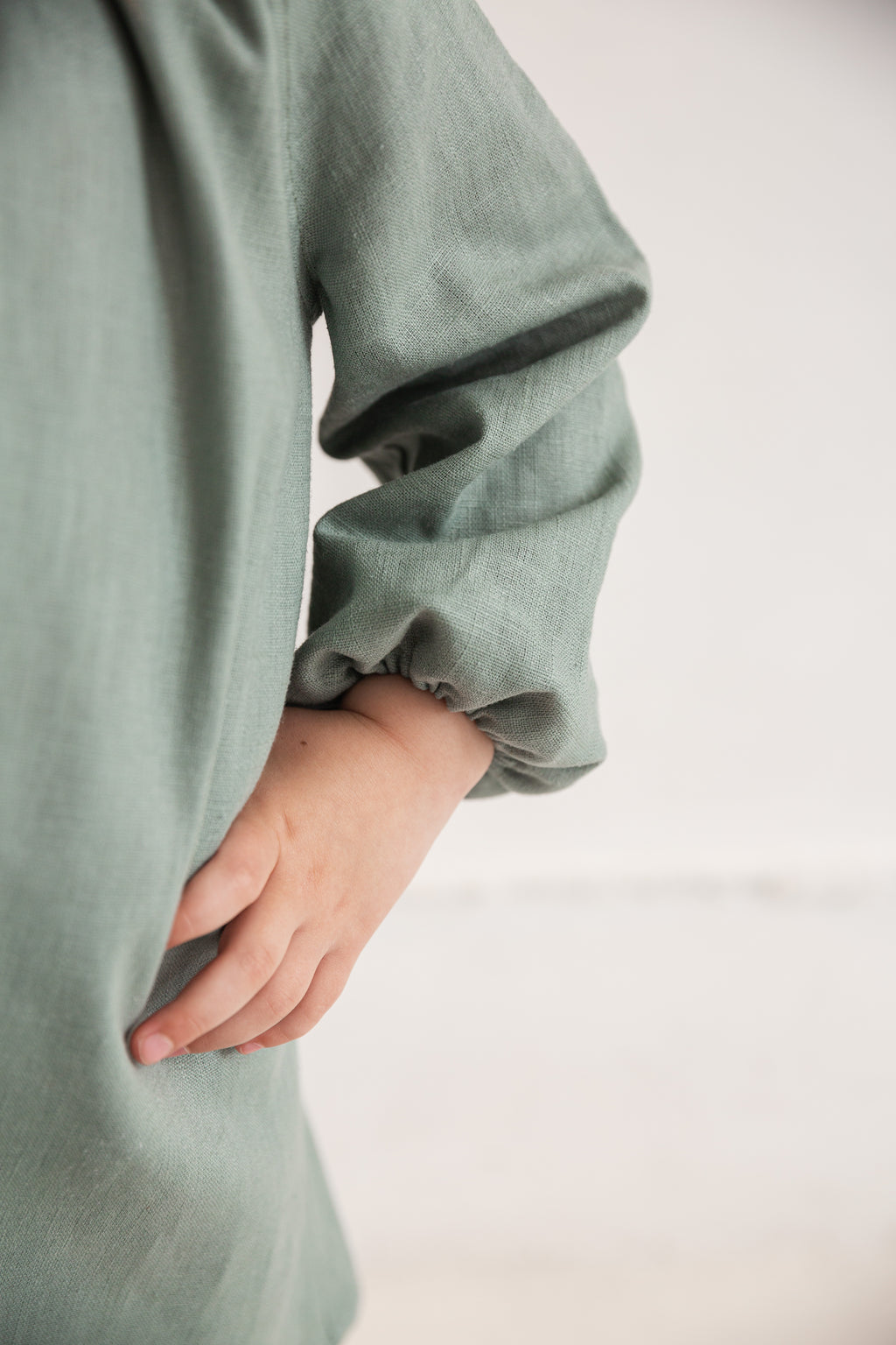 Girl’s Dress • 100% Nettle Fabric • Sage Green