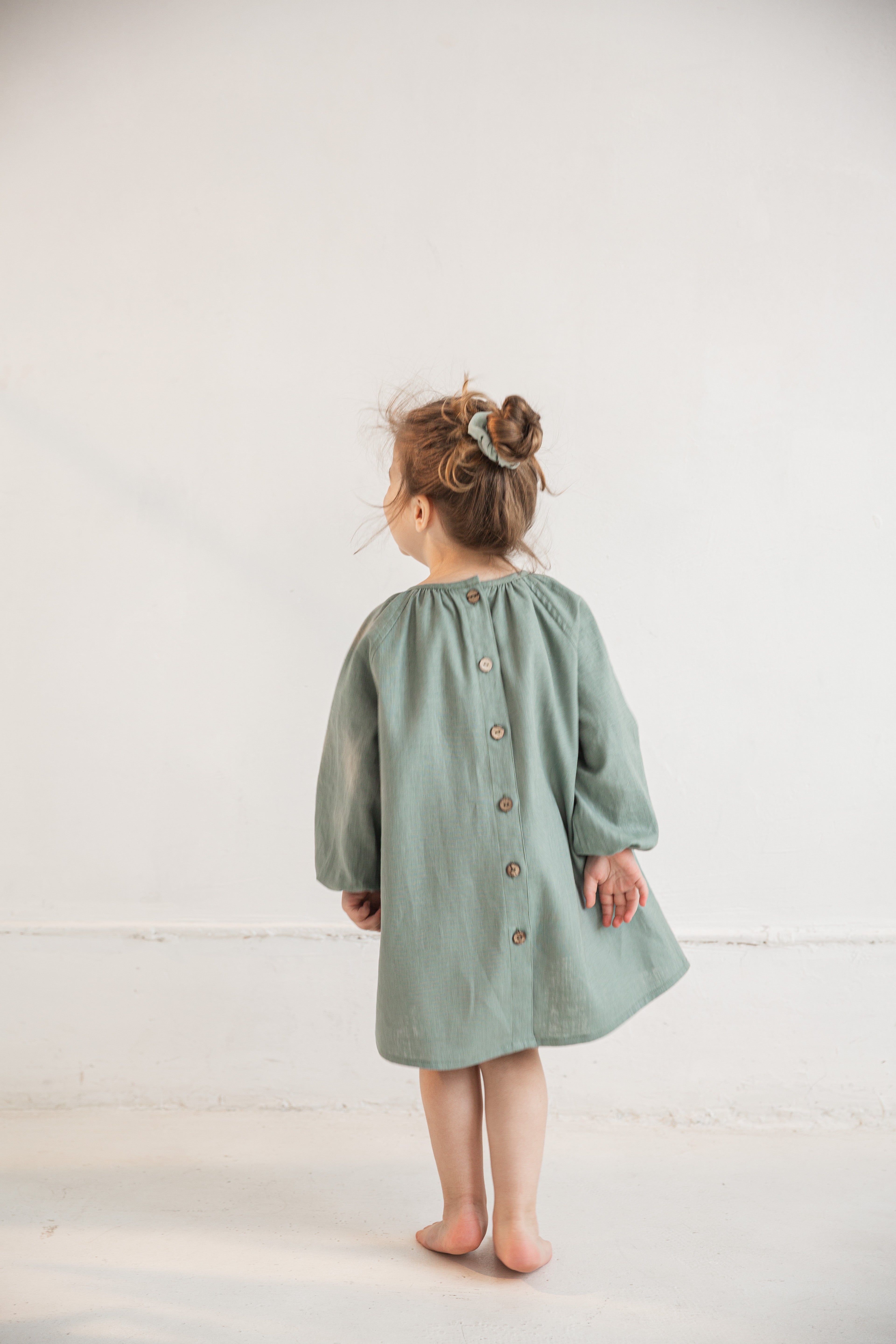 Girl’s Dress • 100% Nettle Fabric • Sage Green