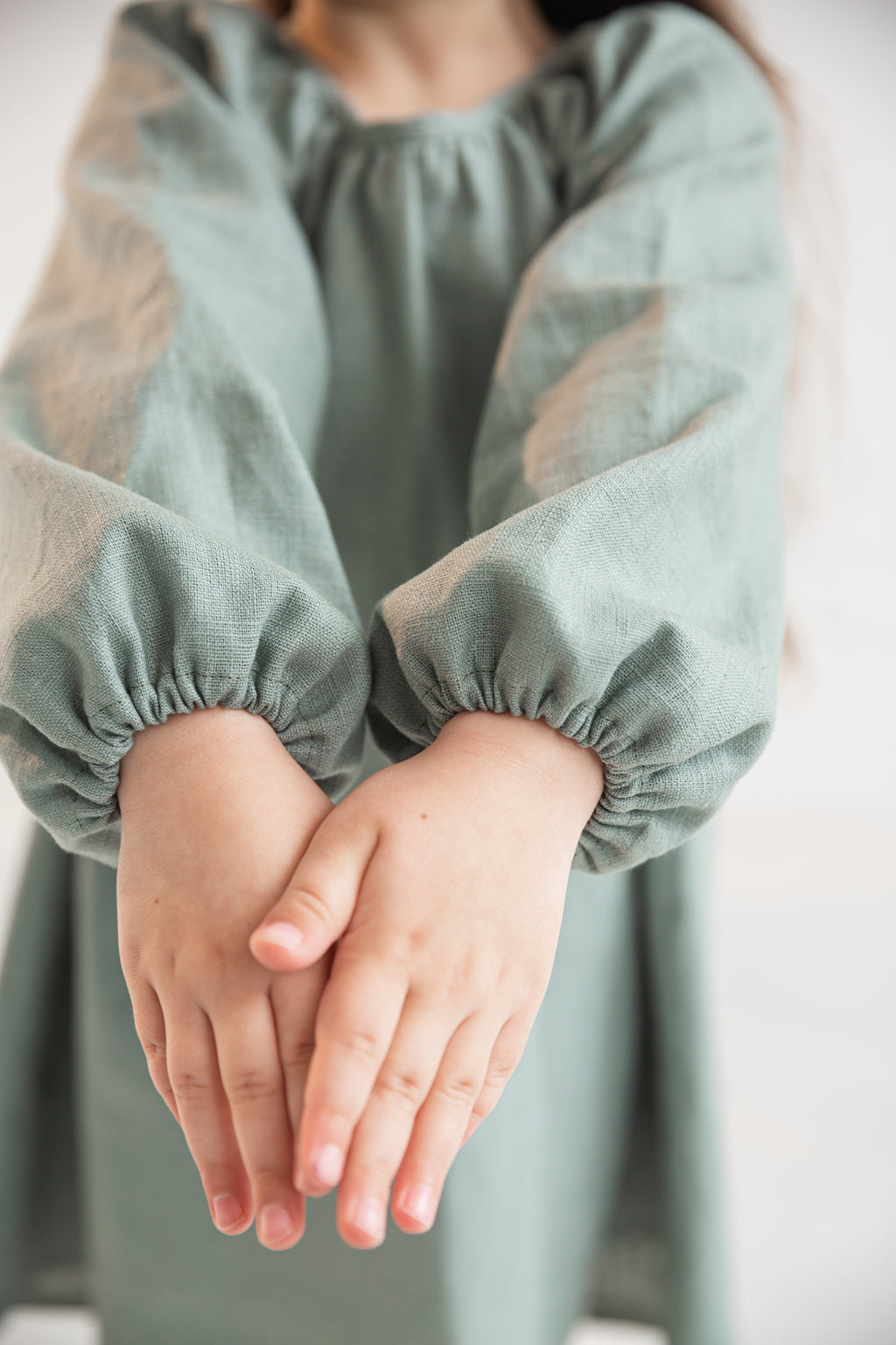 Girl’s Dress • 100% Nettle Fabric • Sage Green