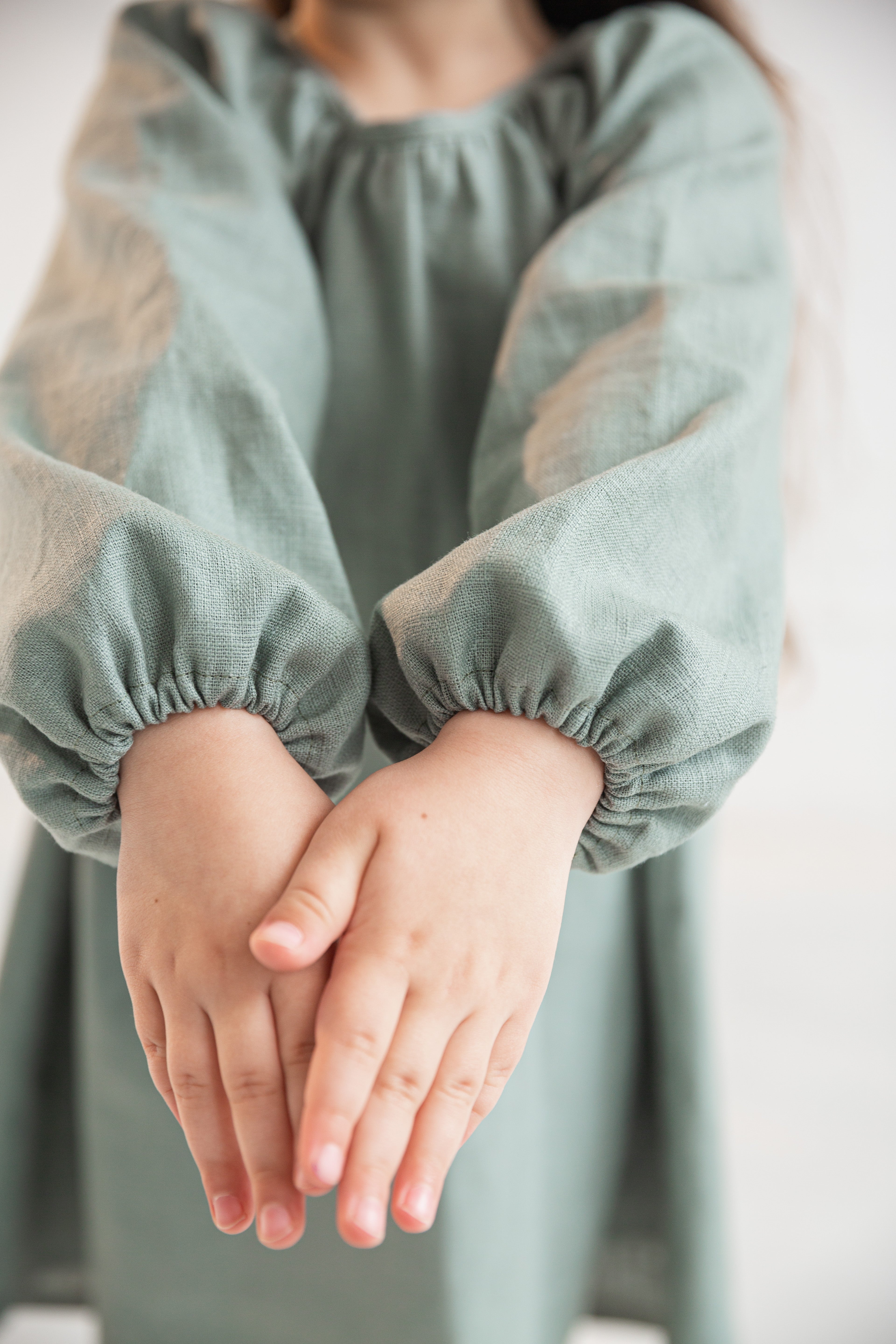 Girl’s Dress • 100% Nettle Fabric • Sage Green