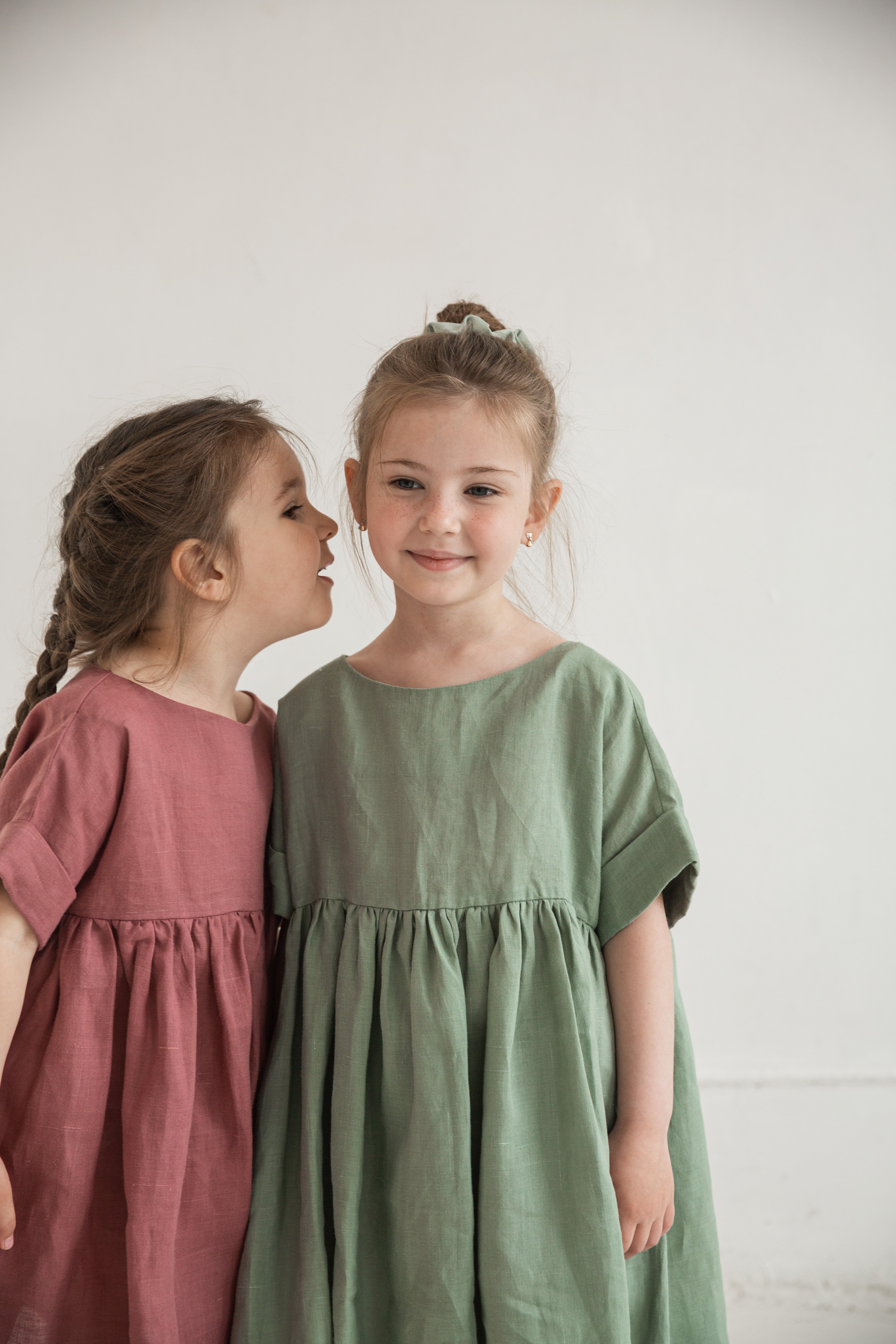 Natural fiber children’s dress, 100% ramie nettle fabric, soft and airy summer style