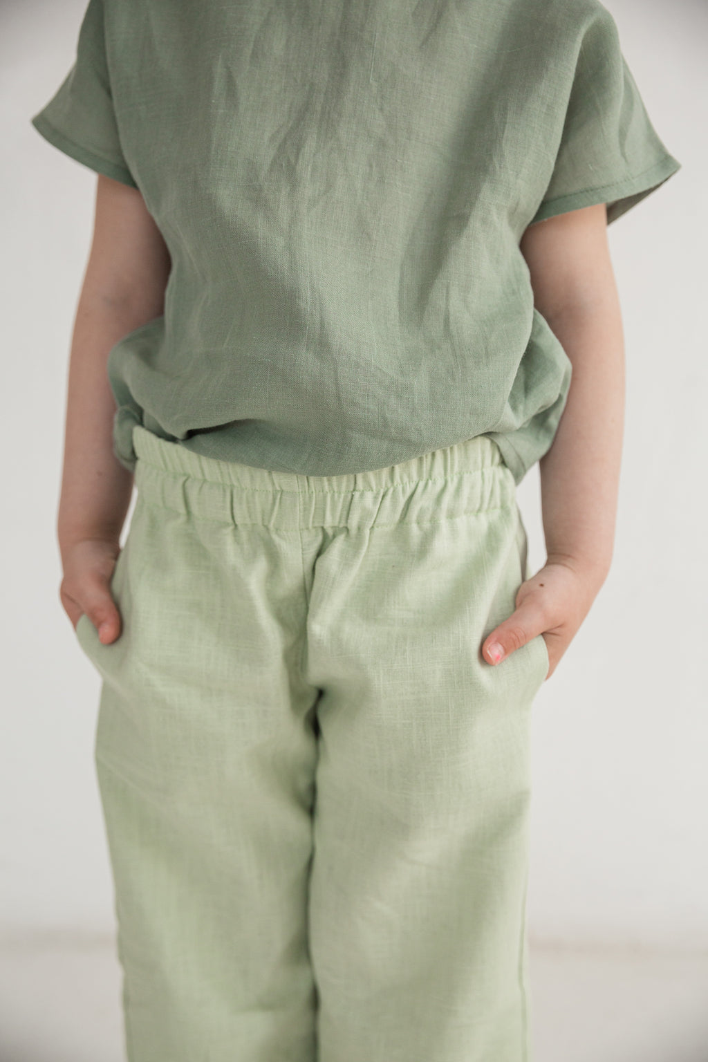 Handmade eco-friendly pants for kids, ideal for family walks and casual wear.