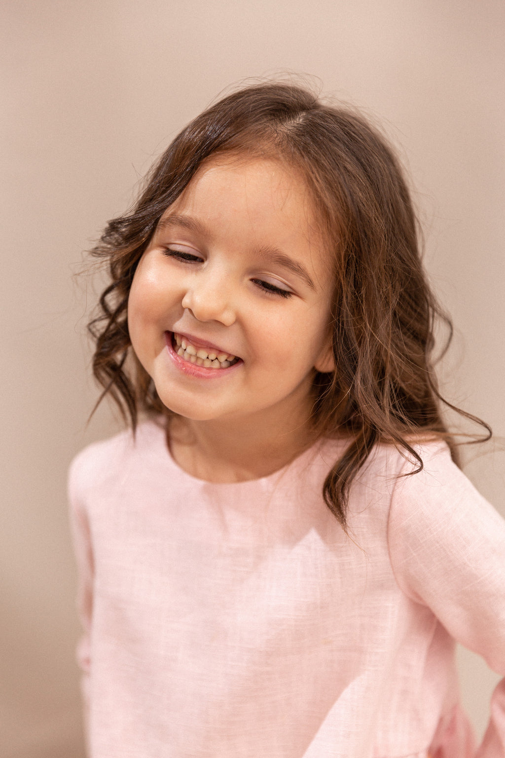 Girl’s Dress • 100% Nettle Fabric • Pink