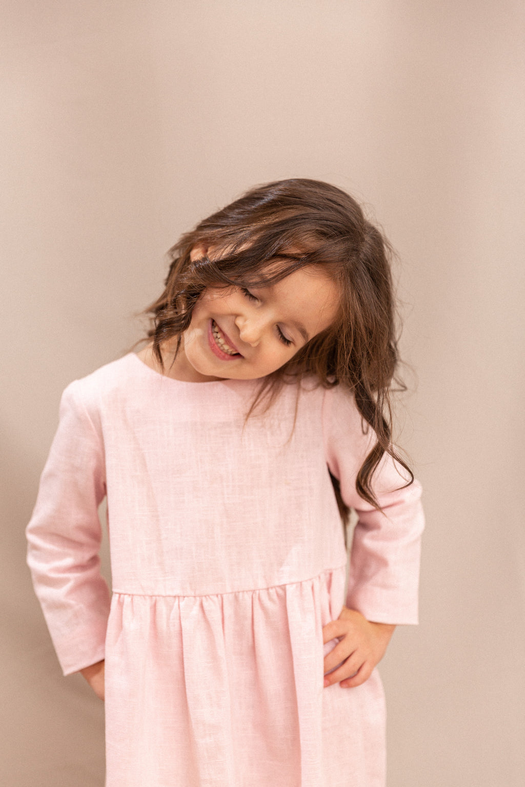 Girl’s Dress • 100% Nettle Fabric • Pink