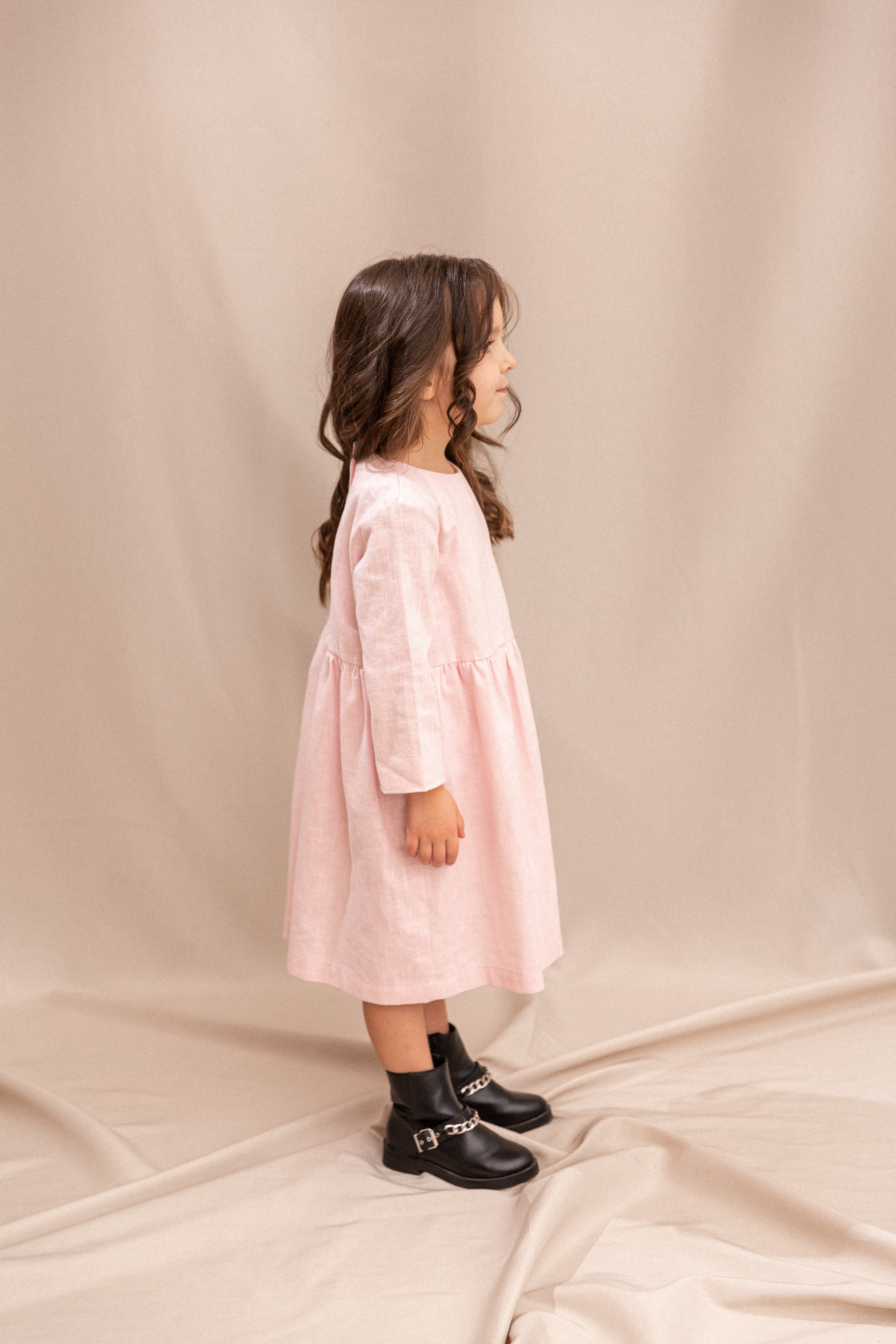 Girl’s Dress • 100% Nettle Fabric • Pink