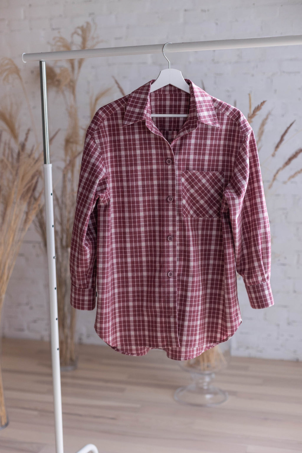 Women’s wool-cotton flannel overshirt, oversized fit, soft and warm, perfect for autumn spring and winter layering
