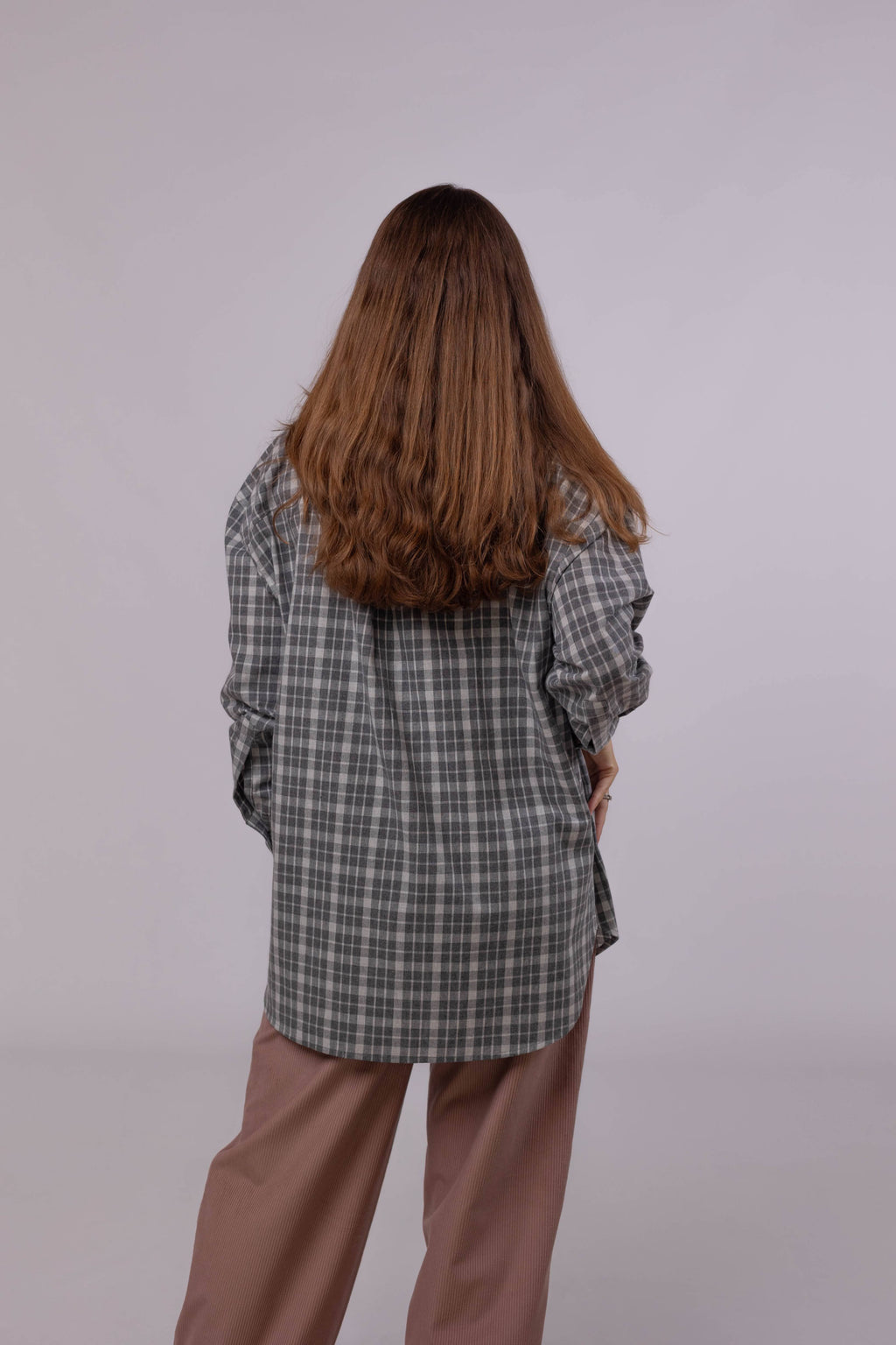 Cozy wool-cotton shacket for women, breathable flannel fabric, button-up style, casual and stylish look