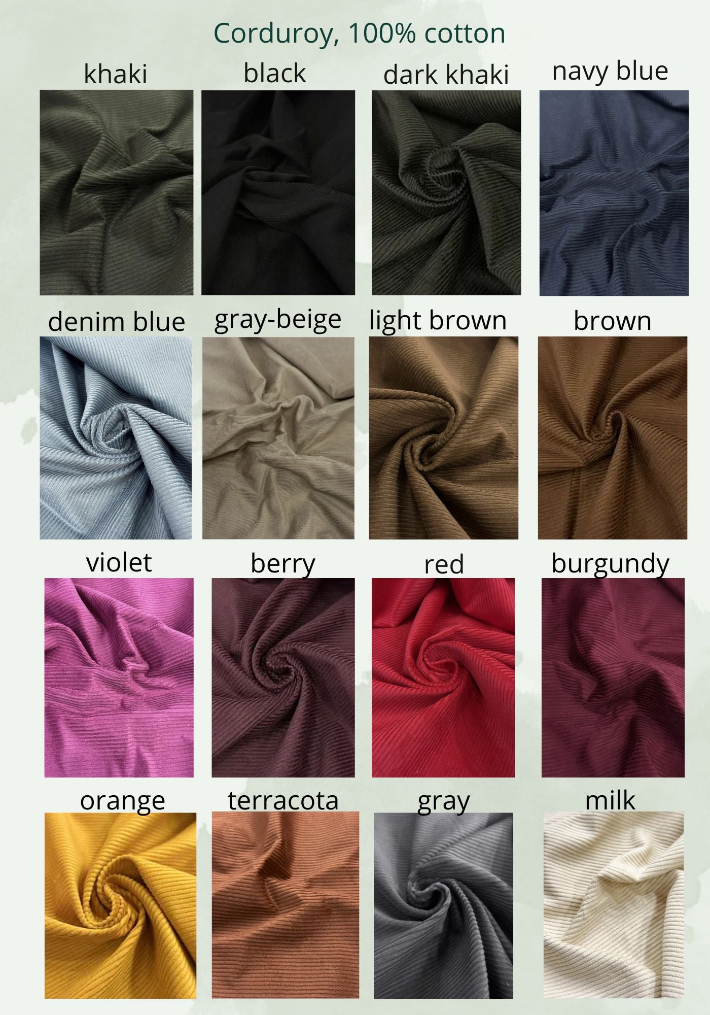 Corduroy Bucket Bag • 100% Cotton • Various colors