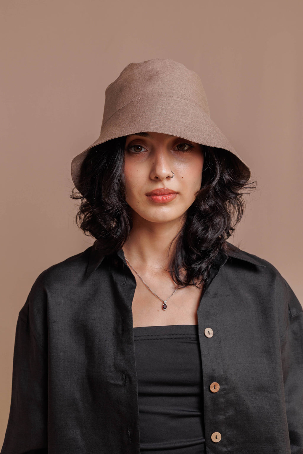 Linen panama hat made from 100% natural linen with extended brim for sun protection