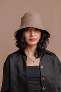 Linen panama hat made from 100% natural linen with extended brim for sun protection